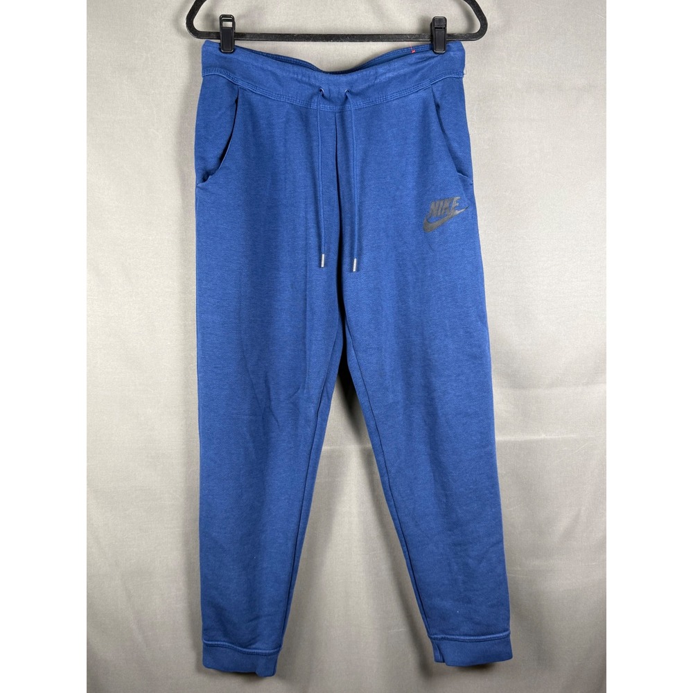 Nike Joggers Men Medium Blue Heathered Tapered Sweatpants Drawstring Logo
